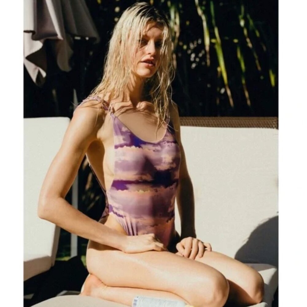Urban Outfitters Purple Tie-Dye Scoop One-Piece Swimsuit